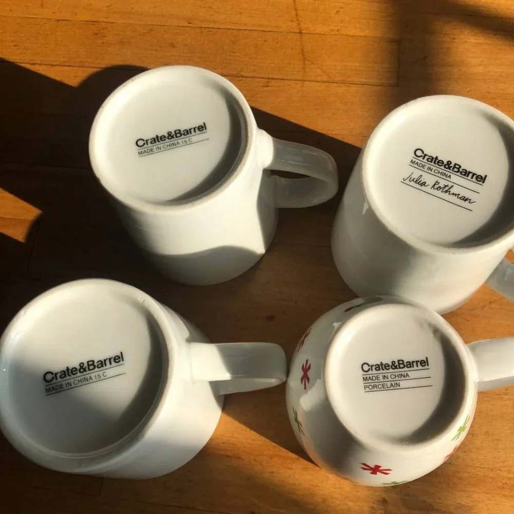 Crate&Barrel Set of 4 Cup One of the Cup Julia Rothman Design